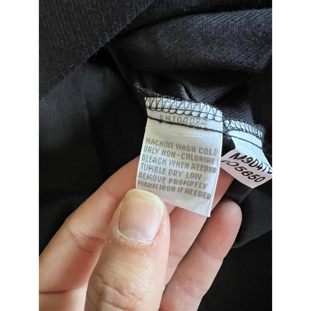 Foxcroft Shirt Womens 16 Black Fitted Corduroy Button Front Contrast Cuff Blouse - Picture 7 of 14